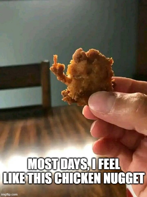 F U Nugget | MOST DAYS, I FEEL LIKE THIS CHICKEN NUGGET | image tagged in funny,memes | made w/ Imgflip meme maker