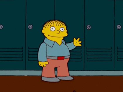 High Quality Ralph Wiggum waving template Blank Meme Template