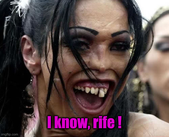 Ugly Tranny | I know, rife ! | image tagged in ugly tranny | made w/ Imgflip meme maker