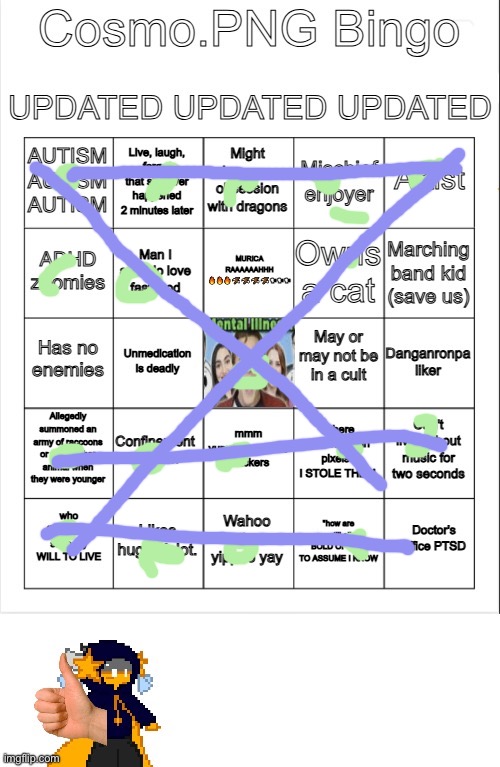 Cosmo.PNG Bingo TRIPLE UPDATED | image tagged in cosmo png bingo triple updated | made w/ Imgflip meme maker