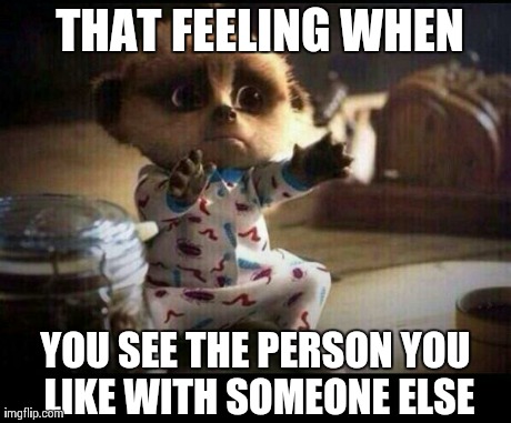 THAT FEELING WHEN YOU SEE THE PERSON YOU LIKE WITH SOMEONE ELSE | image tagged in baby oleg | made w/ Imgflip meme maker