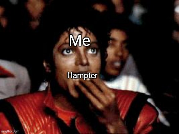 michael jackson eating popcorn | Hampter Me | image tagged in michael jackson eating popcorn | made w/ Imgflip meme maker