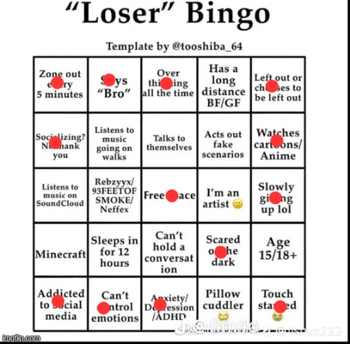 how am I not a loser LMAO | image tagged in loser bingo | made w/ Imgflip meme maker