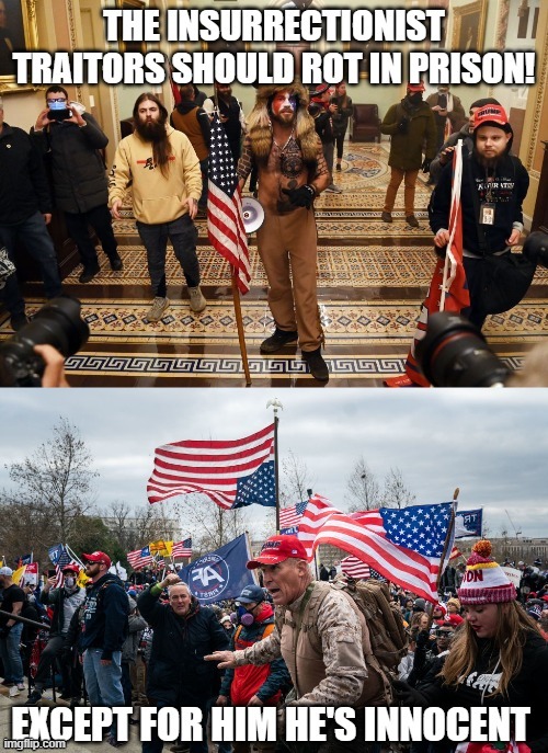 "It was totally an insurrection and not a false flag, trust me!" | image tagged in ray epps inciting crowd,january 6 | made w/ Imgflip meme maker