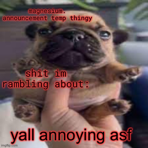 pug temp | yall annoying asf | image tagged in pug temp | made w/ Imgflip meme maker