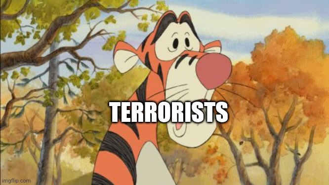 Sad Tigger | TERRORISTS | image tagged in sad tigger | made w/ Imgflip meme maker