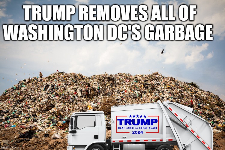 Donald Trump | TRUMP REMOVES ALL OF WASHINGTON DC'S GARBAGE | image tagged in garbage | made w/ Imgflip meme maker