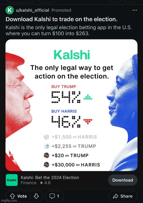 We gambling on the election now? (Random add I got on Reddit) | made w/ Imgflip meme maker