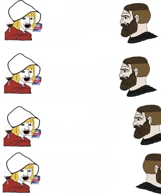 Chad vs Handsmaid tale Blank Meme Template