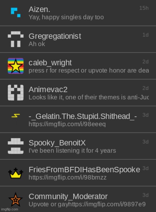 My newer memechats (I've barely even memechatted in the past days compared to the usual) | made w/ Imgflip meme maker