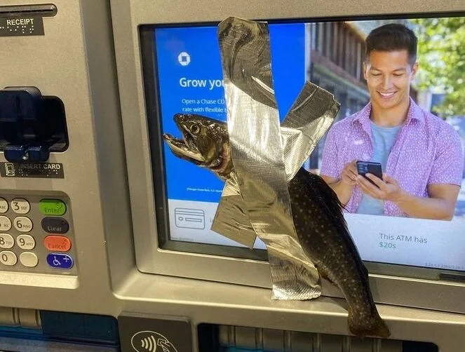 Fish On ATM Blank Meme Template