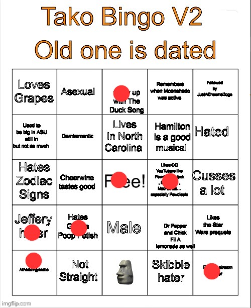 Tako Bingo V2 | image tagged in tako bingo v2 | made w/ Imgflip meme maker