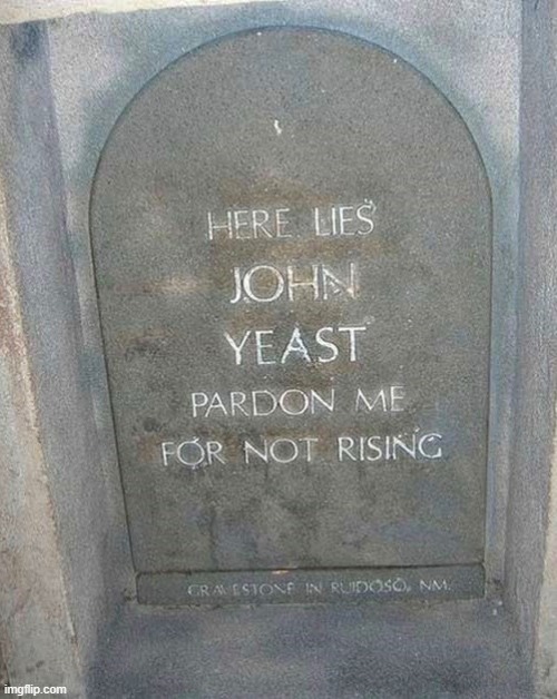 Rest in peace, John Yeast | image tagged in memes,msmg,tombstone,john,yeast | made w/ Imgflip meme maker