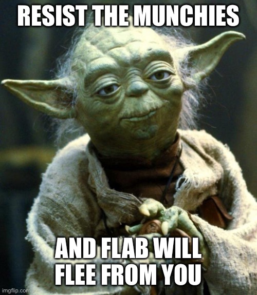 Yoda 101 | RESIST THE MUNCHIES; AND FLAB WILL FLEE FROM YOU | image tagged in memes,star wars yoda,resist,munchies,deep thoughts,funny memes | made w/ Imgflip meme maker