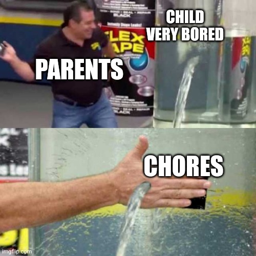 Bad Counter | CHILD VERY BORED CHORES PARENTS | image tagged in bad counter | made w/ Imgflip meme maker