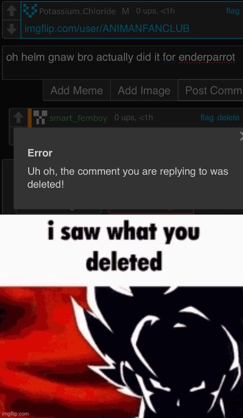 i saw what you deleted | image tagged in i saw what you deleted | made w/ Imgflip meme maker