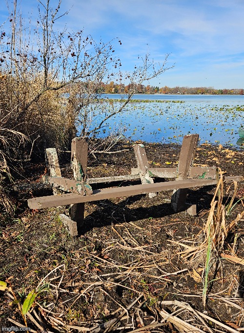 FOUND A TABLE ON THE OTHER SIDE OF THE LAKE | image tagged in lake,kayak,nature | made w/ Imgflip meme maker