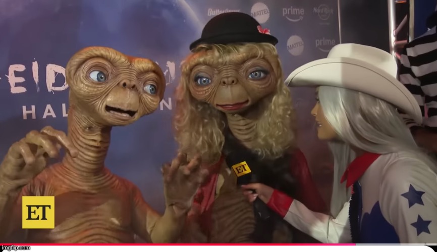 ET on ET | image tagged in heidi klum,halloween,et,screenshot,brian einersen | made w/ Imgflip meme maker