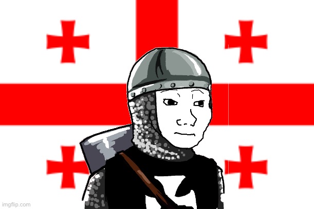 Georgian crusader | image tagged in flag of georgia | made w/ Imgflip meme maker