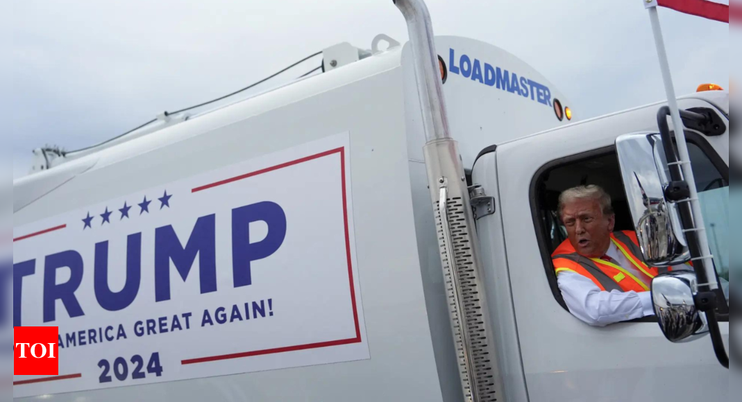 Trump in Garbage Truck Blank Meme Template