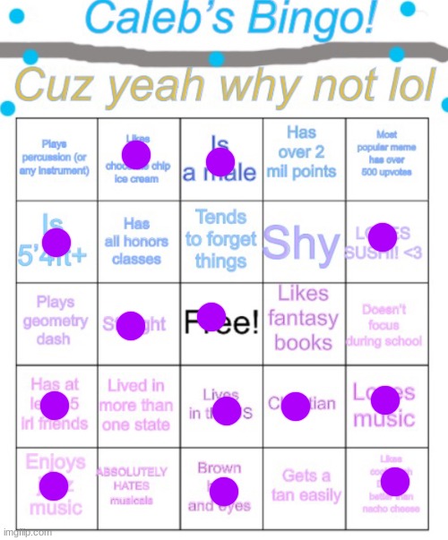 Caleb’s bingo | image tagged in caleb s bingo | made w/ Imgflip meme maker