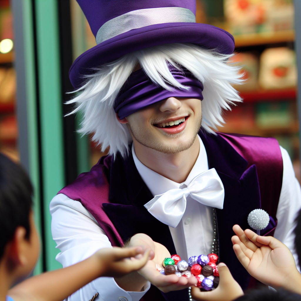 gojo satoru as willy wonka Blank Meme Template