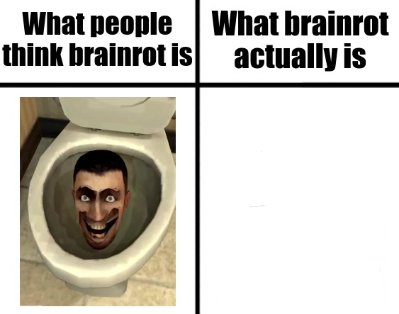 What people think brainrot is vs what brainrot actually is Blank Meme Template