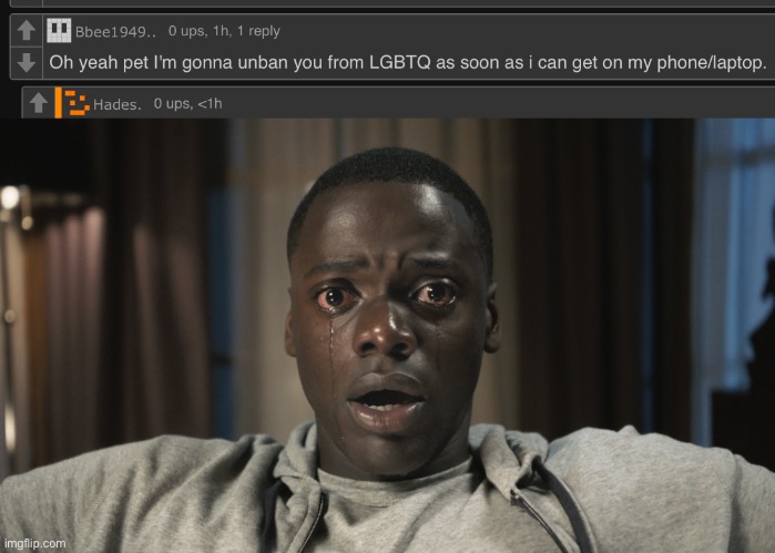 This cannot fucking happen | image tagged in get out meme | made w/ Imgflip meme maker