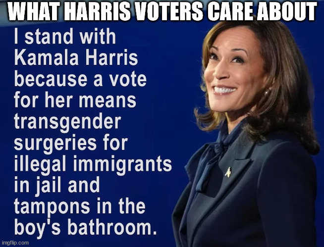 WHAT HARRIS VOTERS CARE ABOUT | made w/ Imgflip meme maker