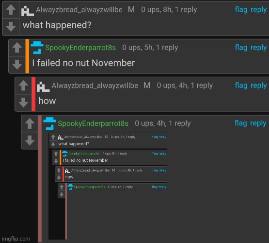 Start the chain | image tagged in i failed no nut november | made w/ Imgflip meme maker