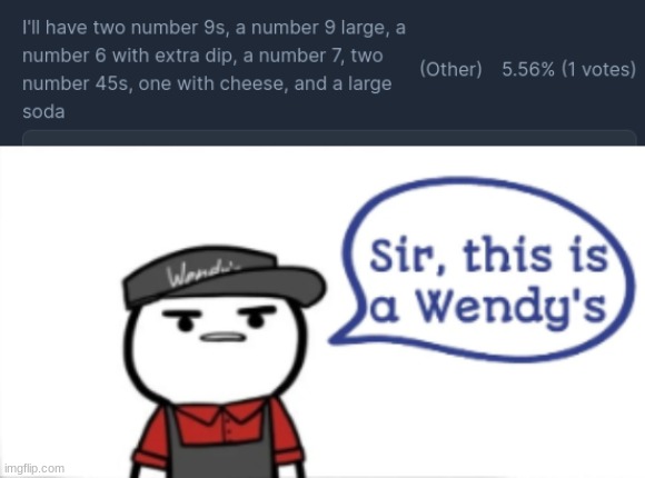 image tagged in sir this is a wendy's | made w/ Imgflip meme maker