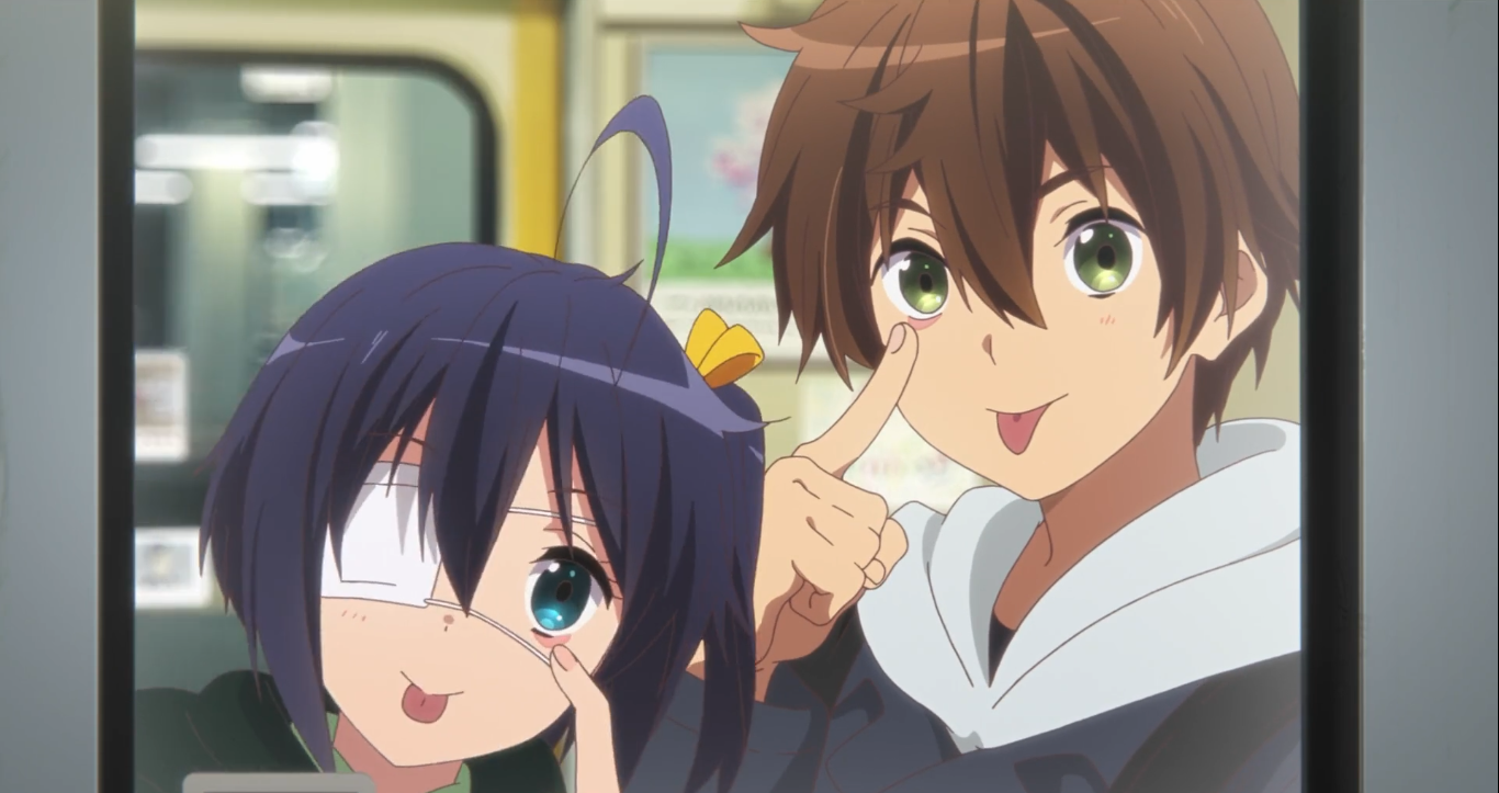 Yuuta and Rikka sticking their tongues out Blank Meme Template