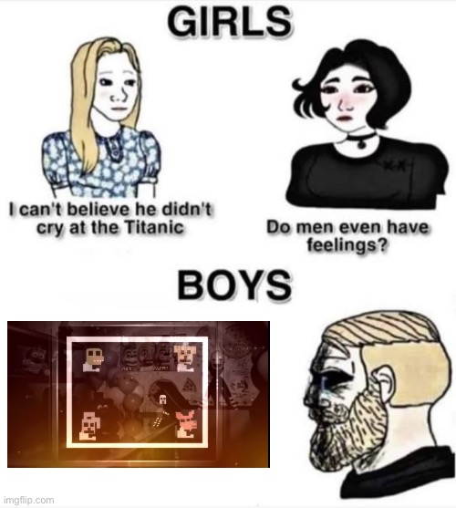 This is sad | image tagged in do men even have feelings,five nights at freddy's,fnaf 6,video games | made w/ Imgflip meme maker