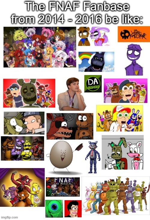 FNAF Fanbase in 2015- 2015 in a nutshell | image tagged in fnaf | made w/ Imgflip meme maker