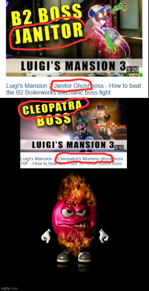 Incorrect names | image tagged in angry m m,luigi's mansion,names,funny,thumbnail,hold up wait a minute something aint right | made w/ Imgflip meme maker