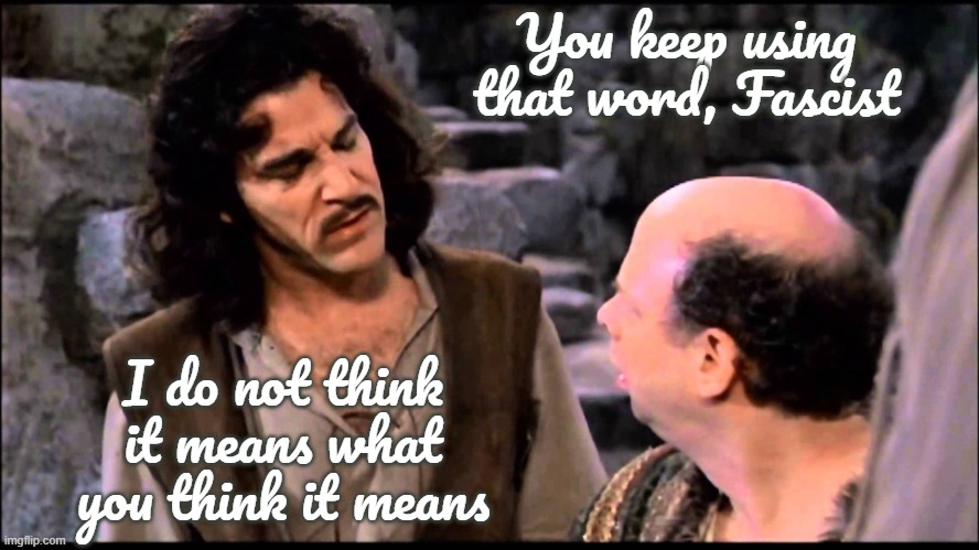 Inigo Montoya | You keep using that word, Fascist; I do not think it means what you think it means | image tagged in inigo montoya | made w/ Imgflip meme maker