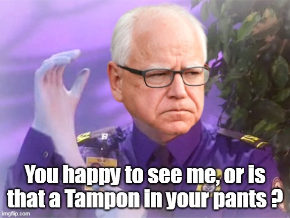 You happy to see me, or is that a Tampon in your pants ? | made w/ Imgflip meme maker