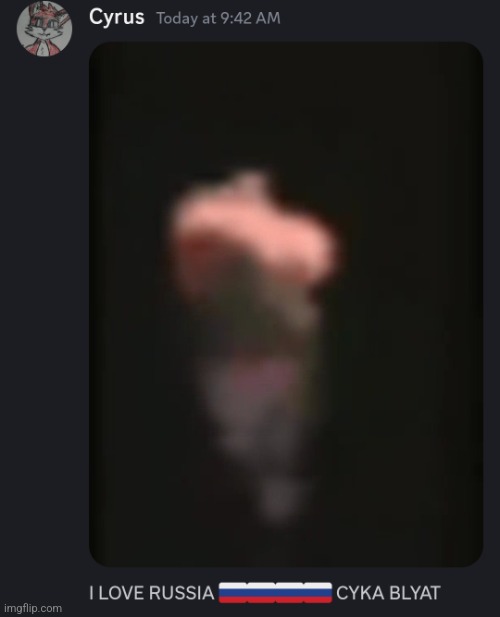 image tagged in cyrus 1 russian kicked in | made w/ Imgflip meme maker