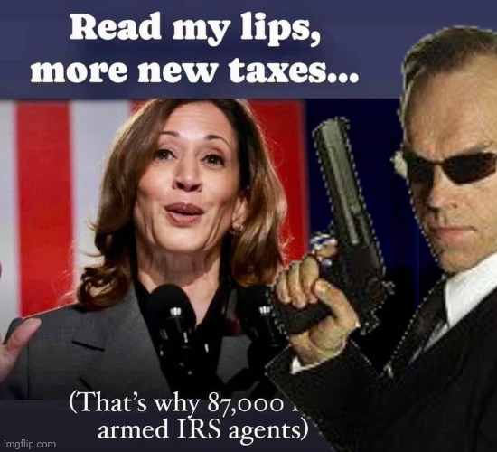 More new taxes Hobama Harris | image tagged in kamala harris,agent smith,irs,income taxes | made w/ Imgflip meme maker