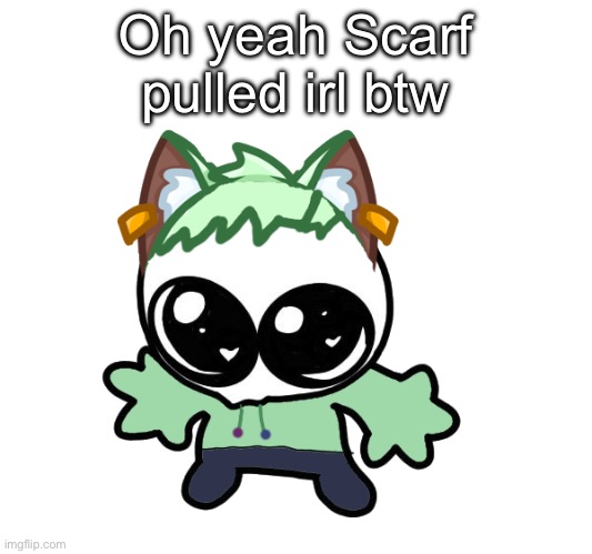 Neko as a Goober (OG Neko design by Cosmo) | Oh yeah Scarf pulled irl btw | image tagged in neko as a goober og neko design by cosmo | made w/ Imgflip meme maker