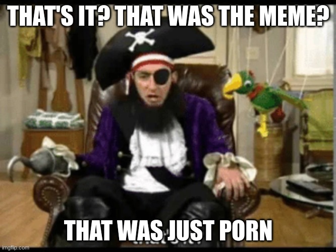 Spongebob Christmas Movie Pirate That's it? | THAT'S IT? THAT WAS THE MEME? THAT WAS JUST PORN | image tagged in spongebob christmas movie pirate that's it | made w/ Imgflip meme maker