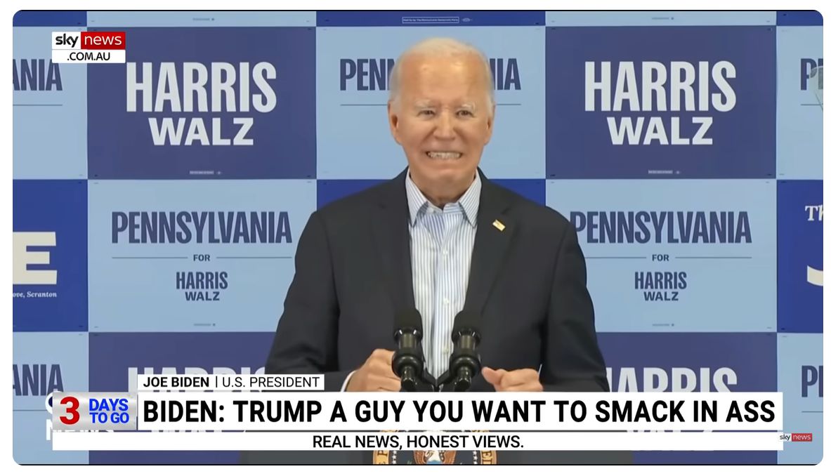 High Quality Biden Smack Trump In the Ass Blank Meme Template