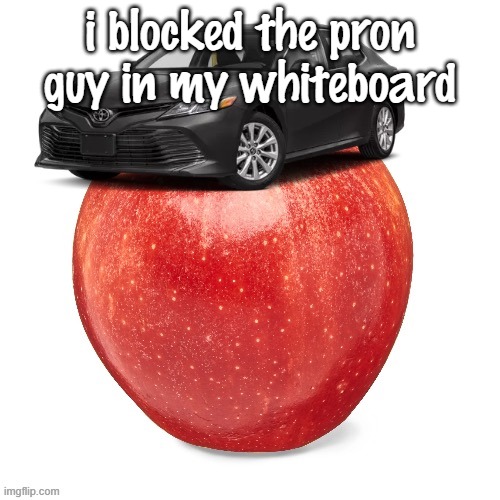 CamryApple | i blocked the pron guy in my whiteboard | image tagged in camryapple | made w/ Imgflip meme maker