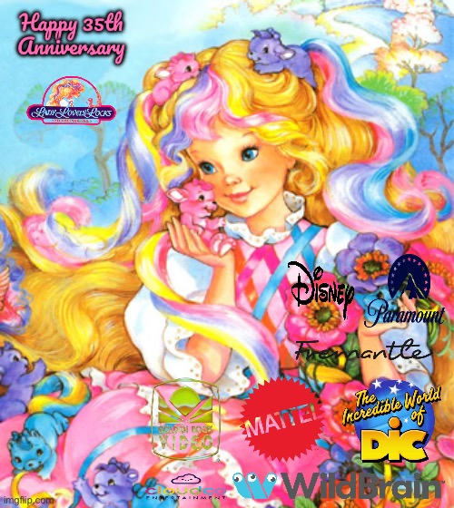 Happy 35th Anniversary to Lady Lovely Locks | Happy 35th Anniversary | image tagged in mattel,disney,paramount,80s,cartoon,princess | made w/ Imgflip meme maker