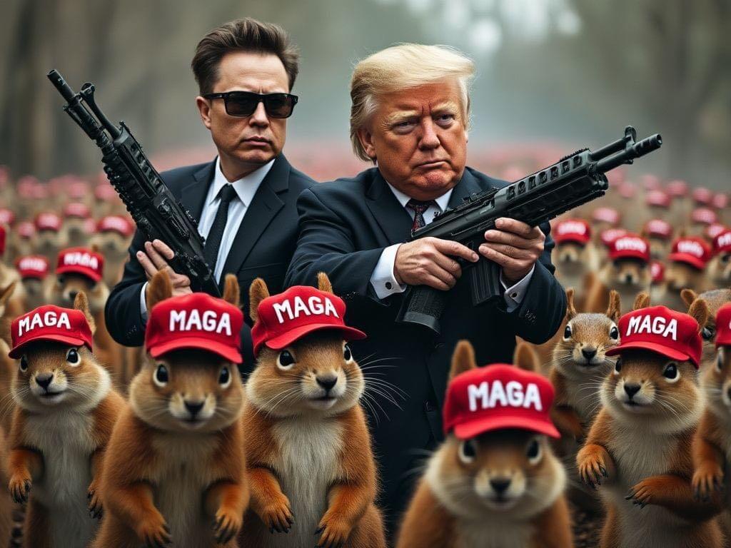 Trump Elon Musk Squirrels Blank Meme Template