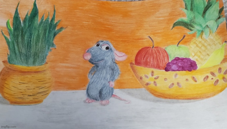 Remy the Rat drawing! From Ratatouille! | image tagged in drawing,art,ratatouille,pixar,disney,cartoon | made w/ Imgflip meme maker