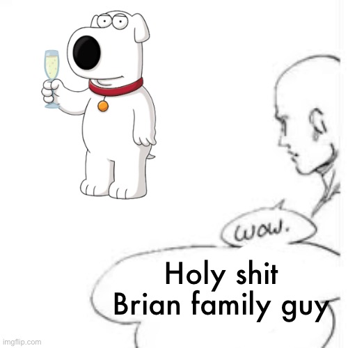 Wow, i really shouldn't stick my- | Holy shit Brian family guy | image tagged in wow i really shouldn't stick my- | made w/ Imgflip meme maker