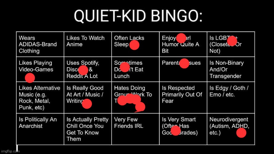 *minecraft villager noise* | image tagged in quiet kid bingo | made w/ Imgflip meme maker