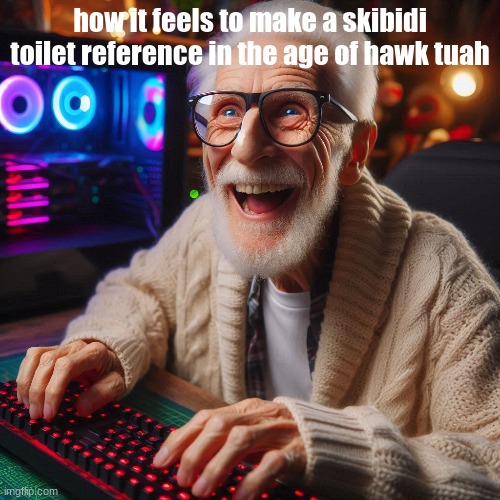 unc status moment | how it feels to make a skibidi toilet reference in the age of hawk tuah | image tagged in gifs,memes,funny,shitpost,skibidi toilet,hawk tuah | made w/ Imgflip meme maker