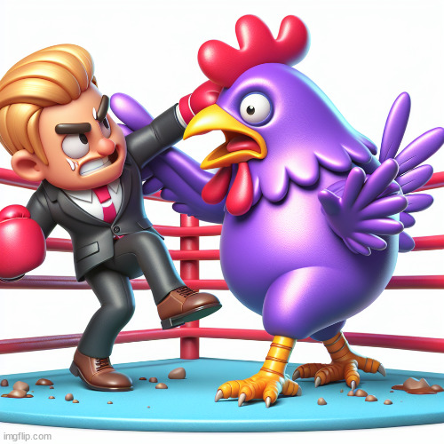 Donald Trump getting knocked out in a boxing ring by a giant pur | image tagged in donald trump getting knocked out in a boxing ring by a giant pur | made w/ Imgflip meme maker